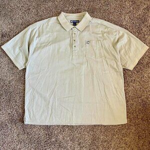 Vintage Big Dogs Polo Collar Shirt Khaki Beige 90s Retro Grandpacore